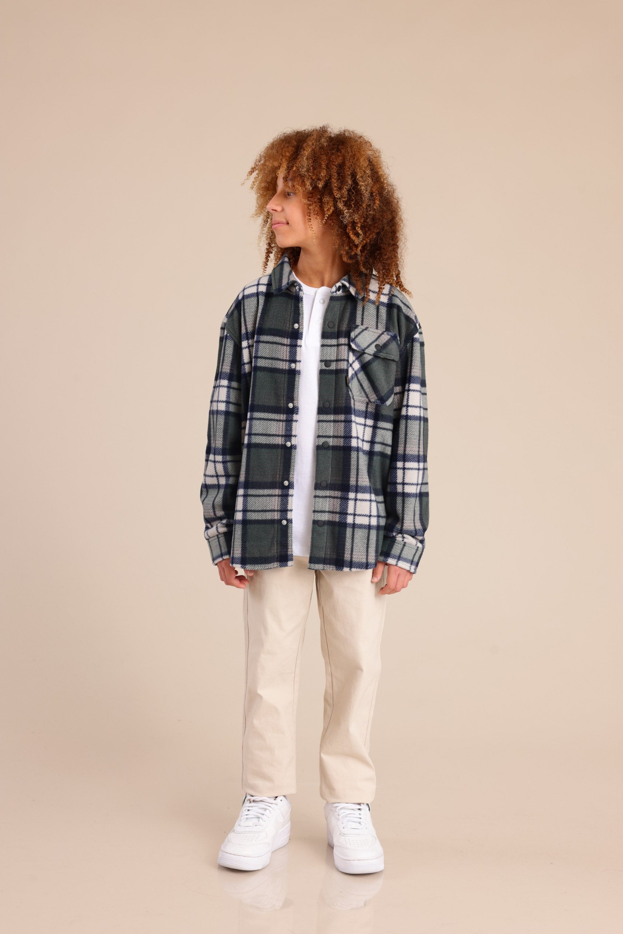 FOX בנים פליזים חולצת פליז מכופתרת חולצת פליז מכופתרת