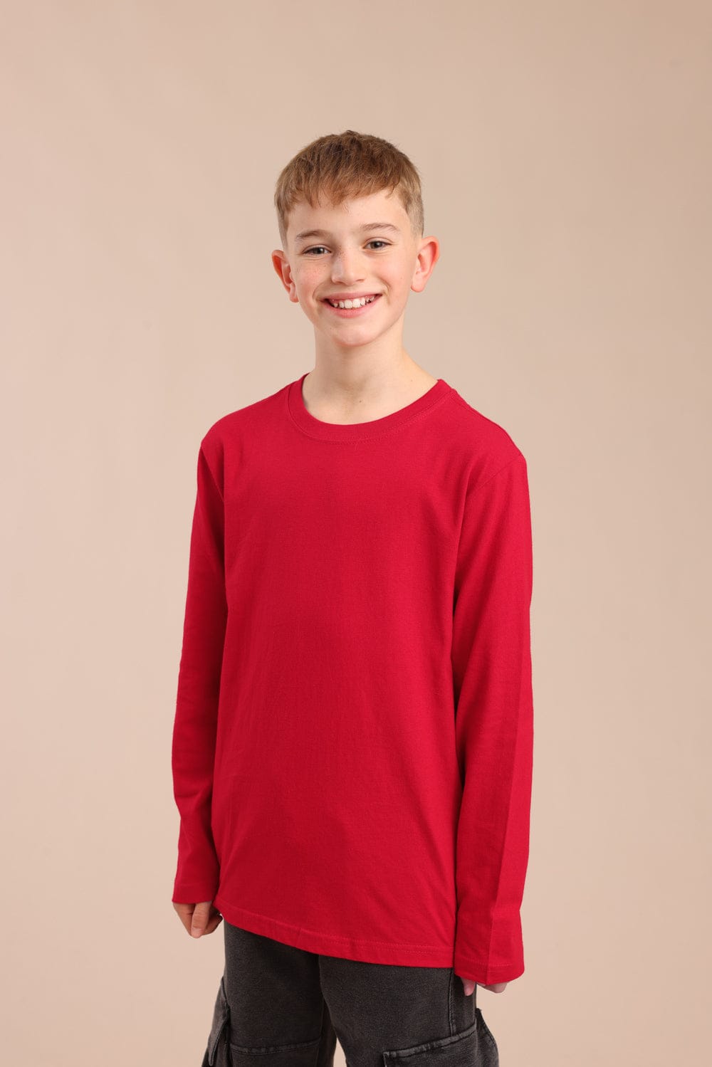 FOX בנים חולצה טישרט בייסיק צווארון עגול טישרט בייסיק צווארון עגול