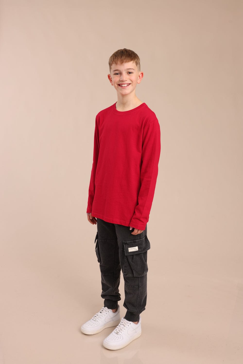 FOX בנים חולצה טישרט בייסיק צווארון עגול טישרט בייסיק צווארון עגול