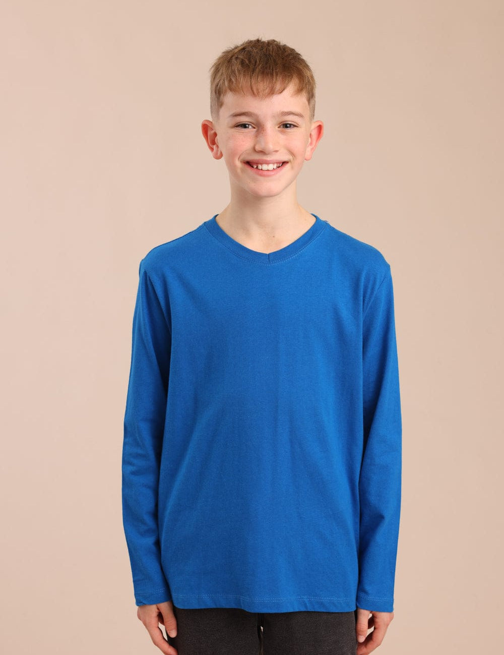 FOX בנים חולצה חולצת בייסיק צווארון V חולצת בייסיק צווארון V