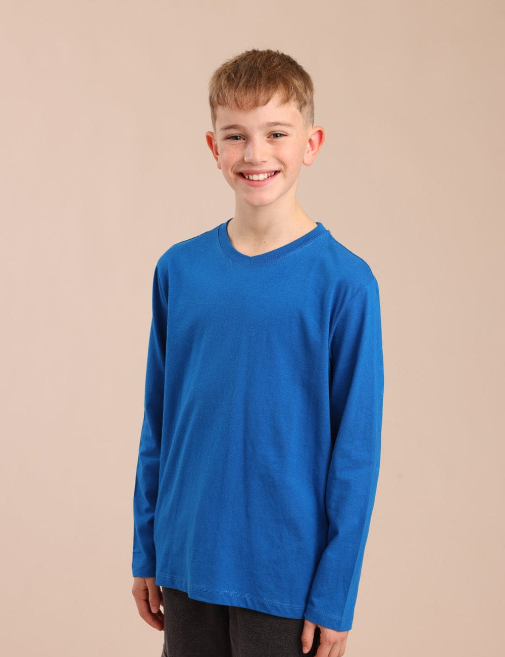 FOX בנים חולצה חולצת בייסיק צווארון V חולצת בייסיק צווארון V