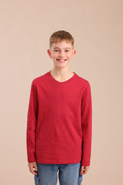 FOX בנים חולצה חולצת בייסיק צווארון V חולצת בייסיק צווארון V