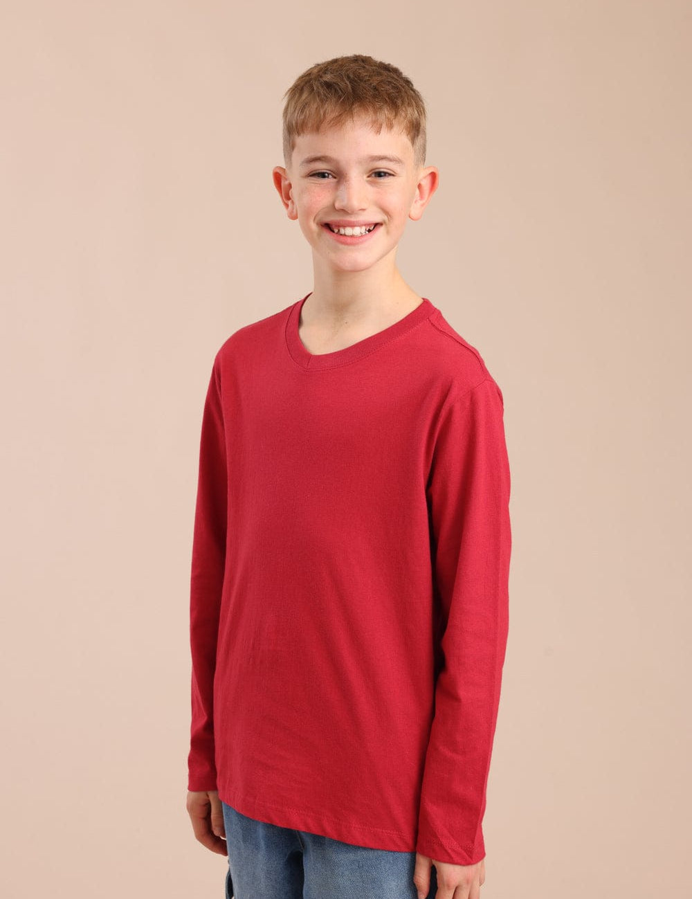 FOX בנים חולצה חולצת בייסיק צווארון V חולצת בייסיק צווארון V