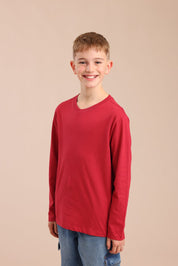 FOX בנים חולצה חולצת בייסיק צווארון V חולצת בייסיק צווארון V