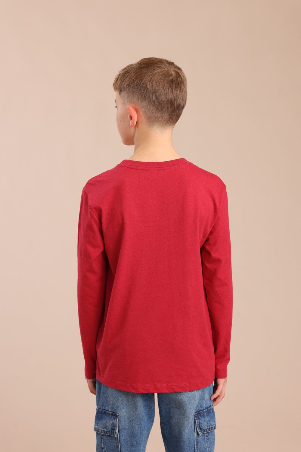 FOX בנים חולצה חולצת בייסיק צווארון V חולצת בייסיק צווארון V