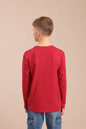 FOX בנים חולצה חולצת בייסיק צווארון V חולצת בייסיק צווארון V