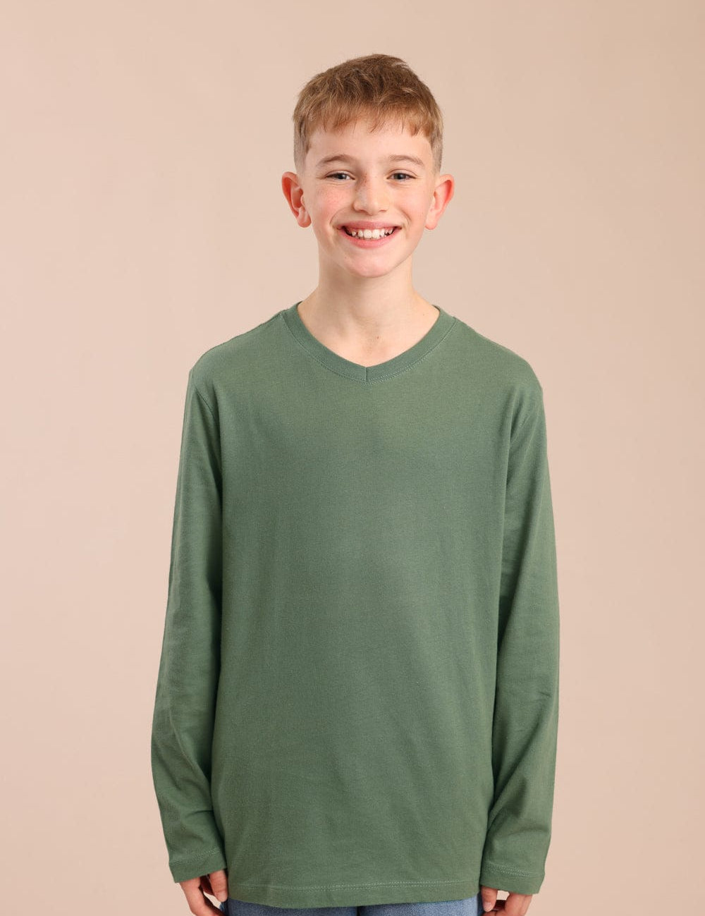 FOX בנים חולצה חולצת בייסיק צווארון V חולצת בייסיק צווארון V