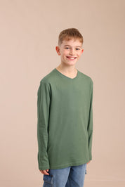 FOX בנים חולצה חולצת בייסיק צווארון V חולצת בייסיק צווארון V