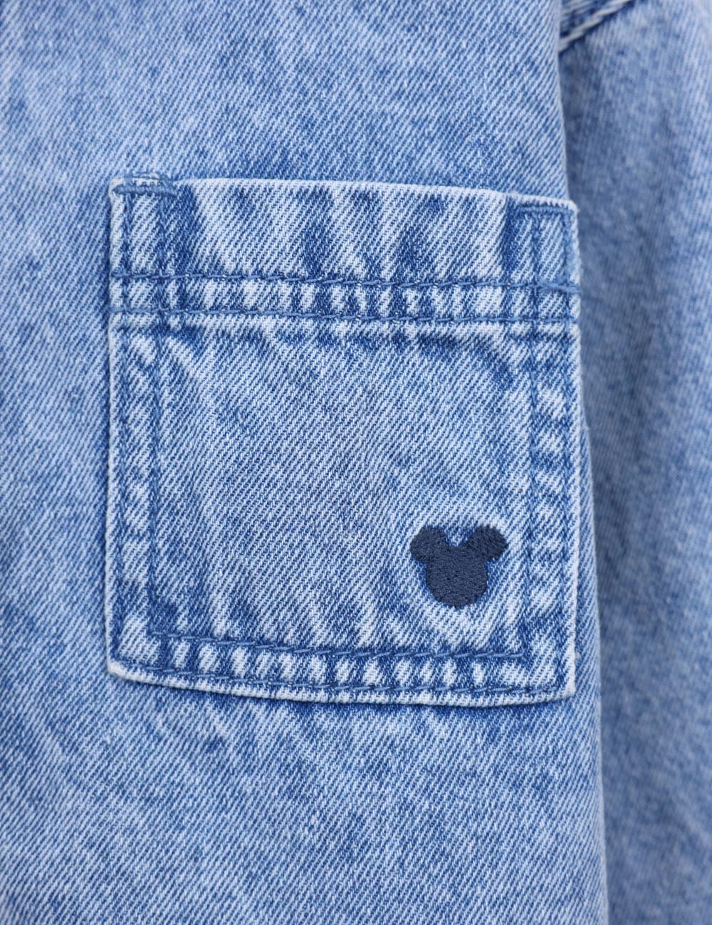 FOX תינוקות בנים חולצה חולצת ג'ינס ממותגת מיקי מאוס דיסני חולצת ג'ינס ממותגת מיקי מאוס דיסני