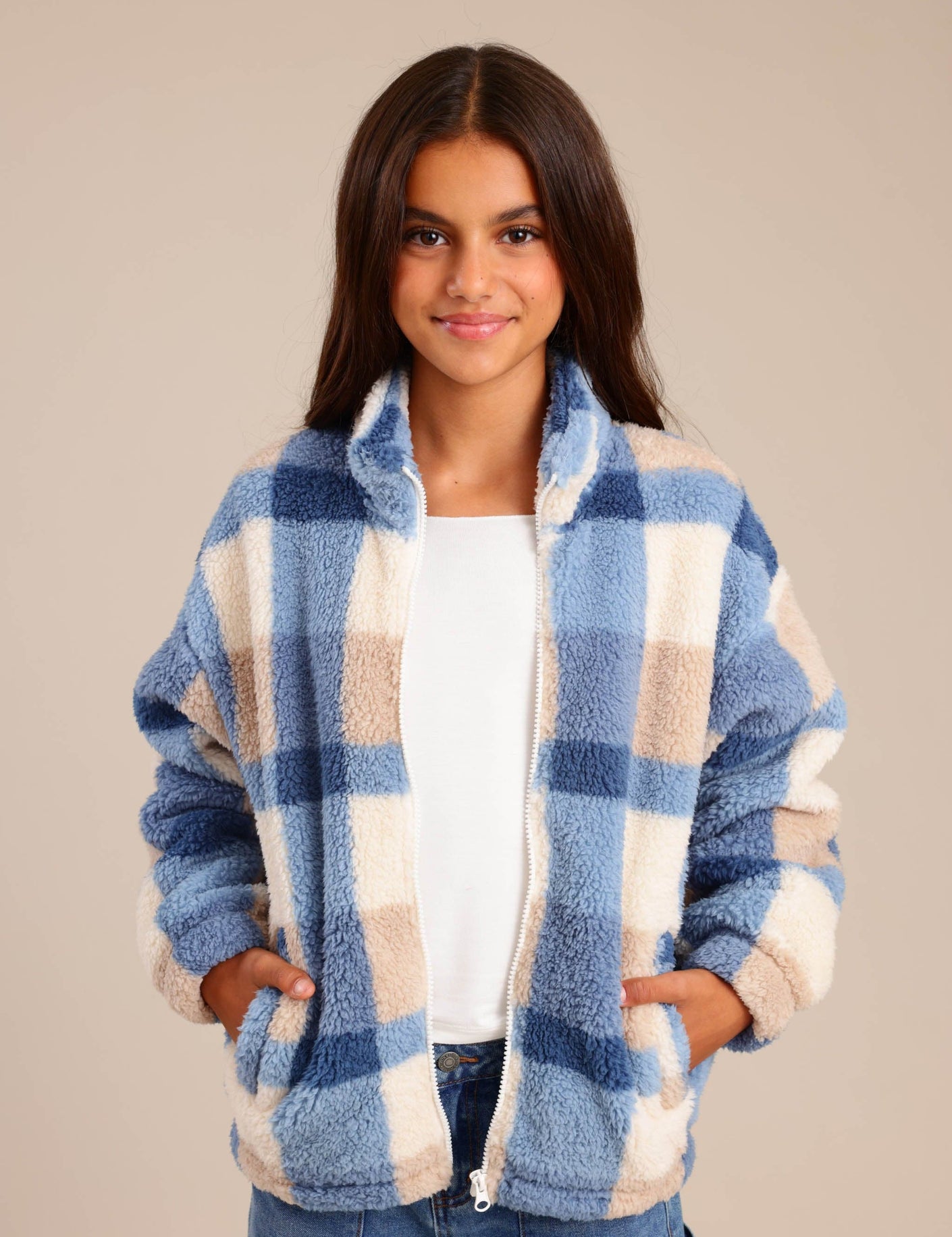 FOX בנות קרדיגן קרדיגן משובץ קרדיגן משובץ