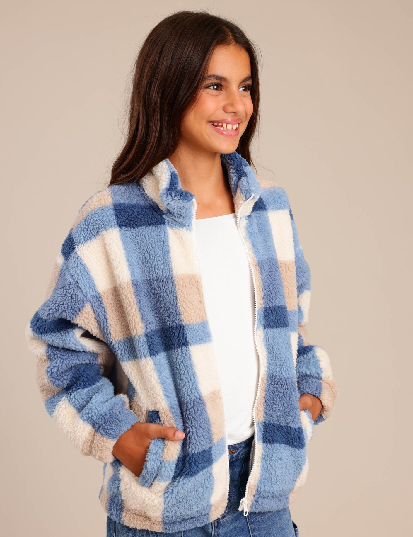 FOX בנות קרדיגן קרדיגן משובץ קרדיגן משובץ