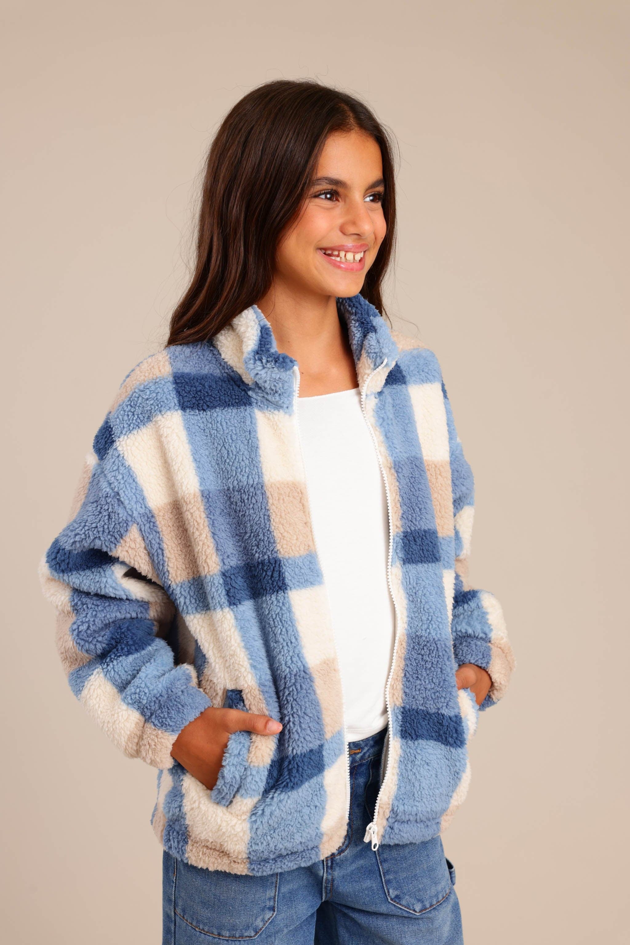 FOX בנות קרדיגן קרדיגן משובץ קרדיגן משובץ