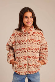 FOX בנות קרדיגן שרלינג עם הדפס שרלינג עם הדפס