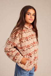 FOX בנות קרדיגן שרלינג עם הדפס שרלינג עם הדפס