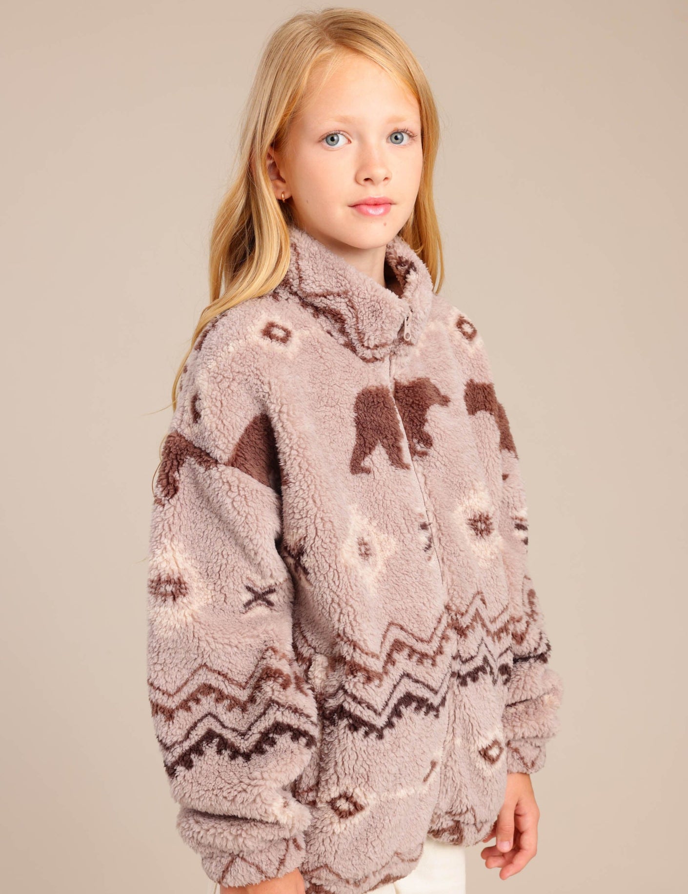 FOX בנות קרדיגן קרדיגן עם הדפס דובים קרדיגן עם הדפס דובים