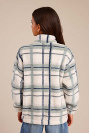 FOX בנות קרדיגן שרלינג עם הדפס משובץ שרלינג עם הדפס משובץ