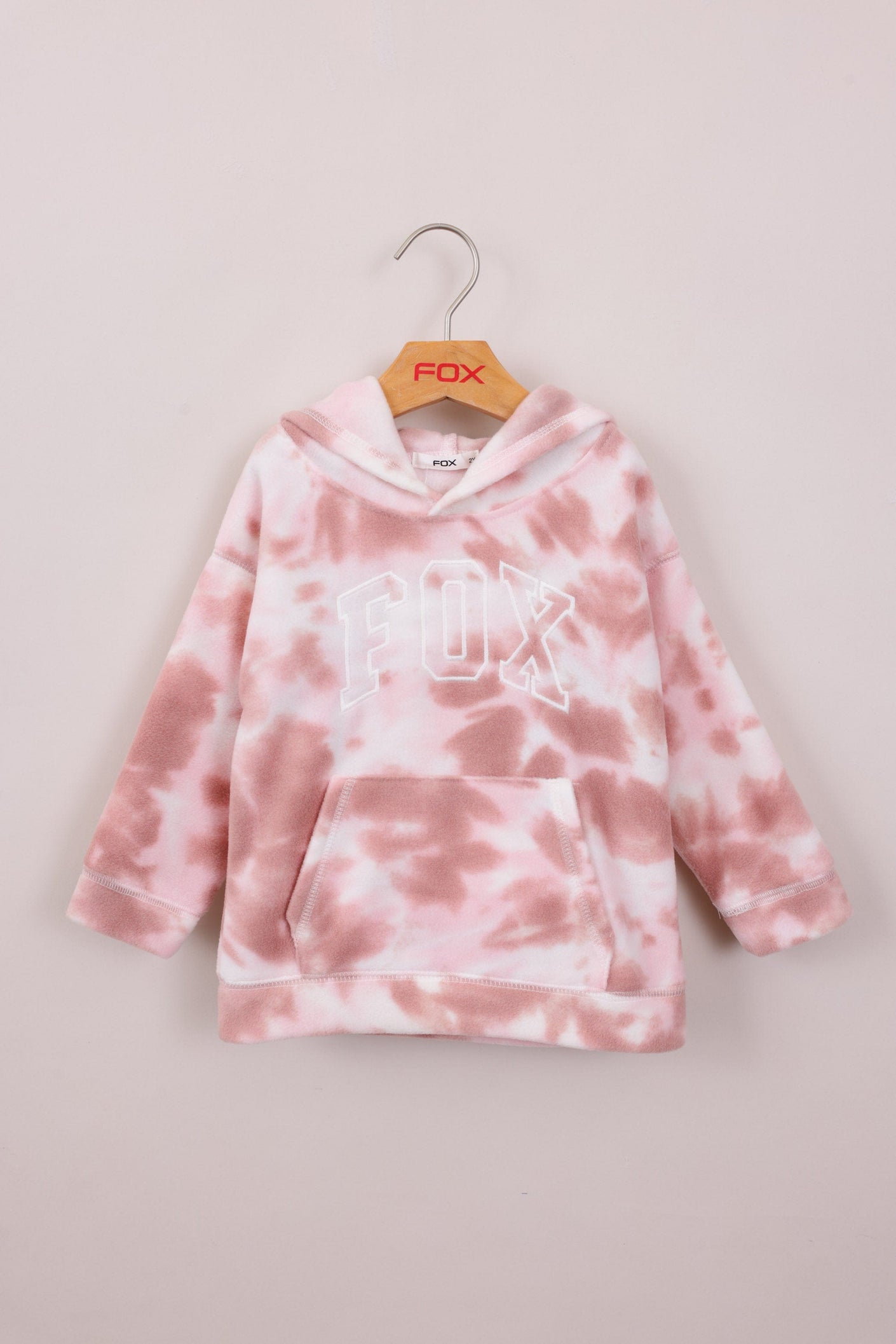 FOX תינוקות בנות פליזים קפוצ'ון פליז עם לוגו FOX קפוצ'ון פליז עם לוגו FOX