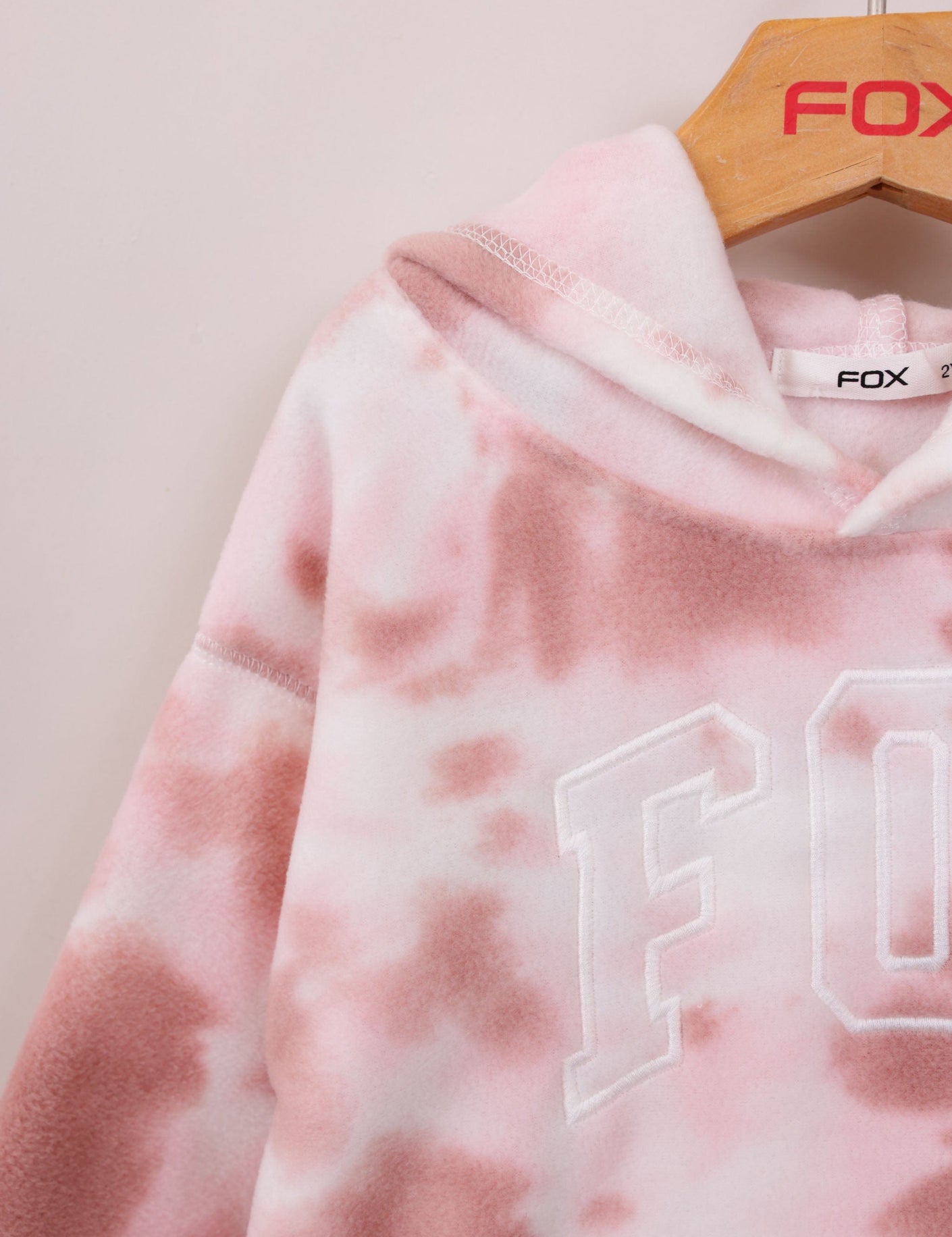 FOX תינוקות בנות פליזים קפוצ'ון פליז עם לוגו FOX קפוצ'ון פליז עם לוגו FOX