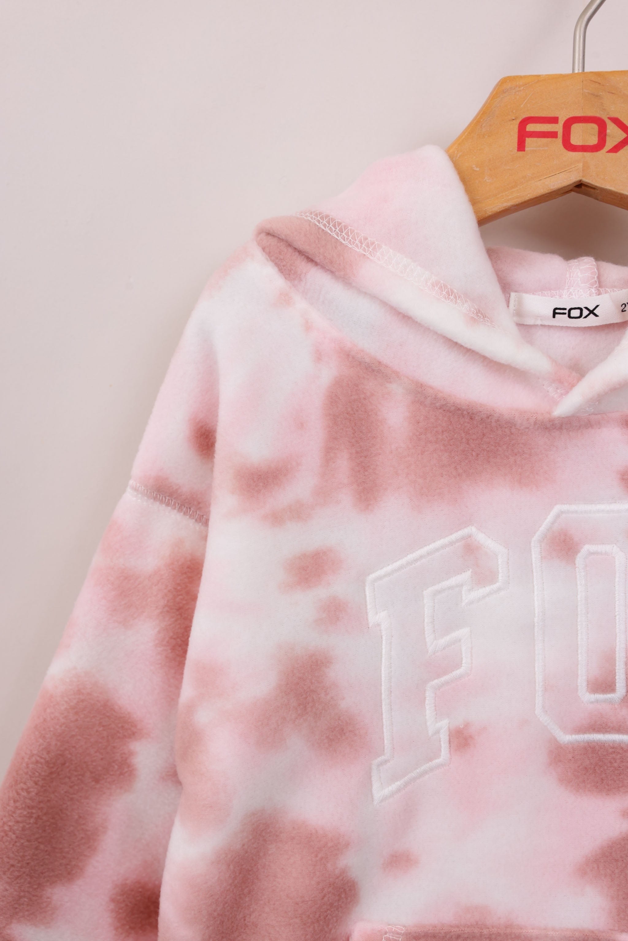 FOX תינוקות בנות פליזים קפוצ'ון פליז עם לוגו FOX קפוצ'ון פליז עם לוגו FOX