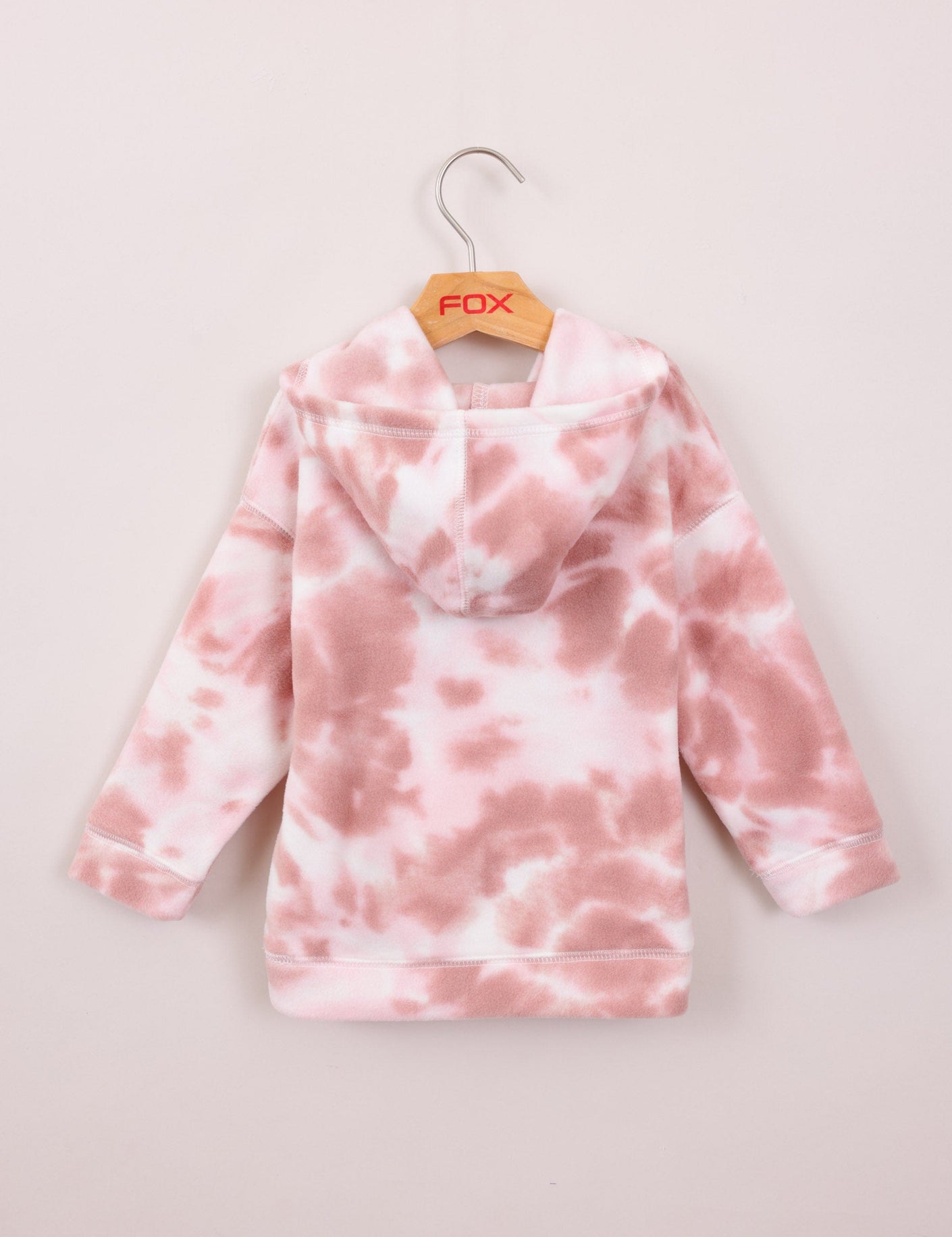 FOX תינוקות בנות פליזים קפוצ'ון פליז עם לוגו FOX קפוצ'ון פליז עם לוגו FOX