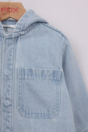 FOX תינוקות בנים אחר ג'קט ג'ינס קפוצ'ון ג'קט ג'ינס קפוצ'ון