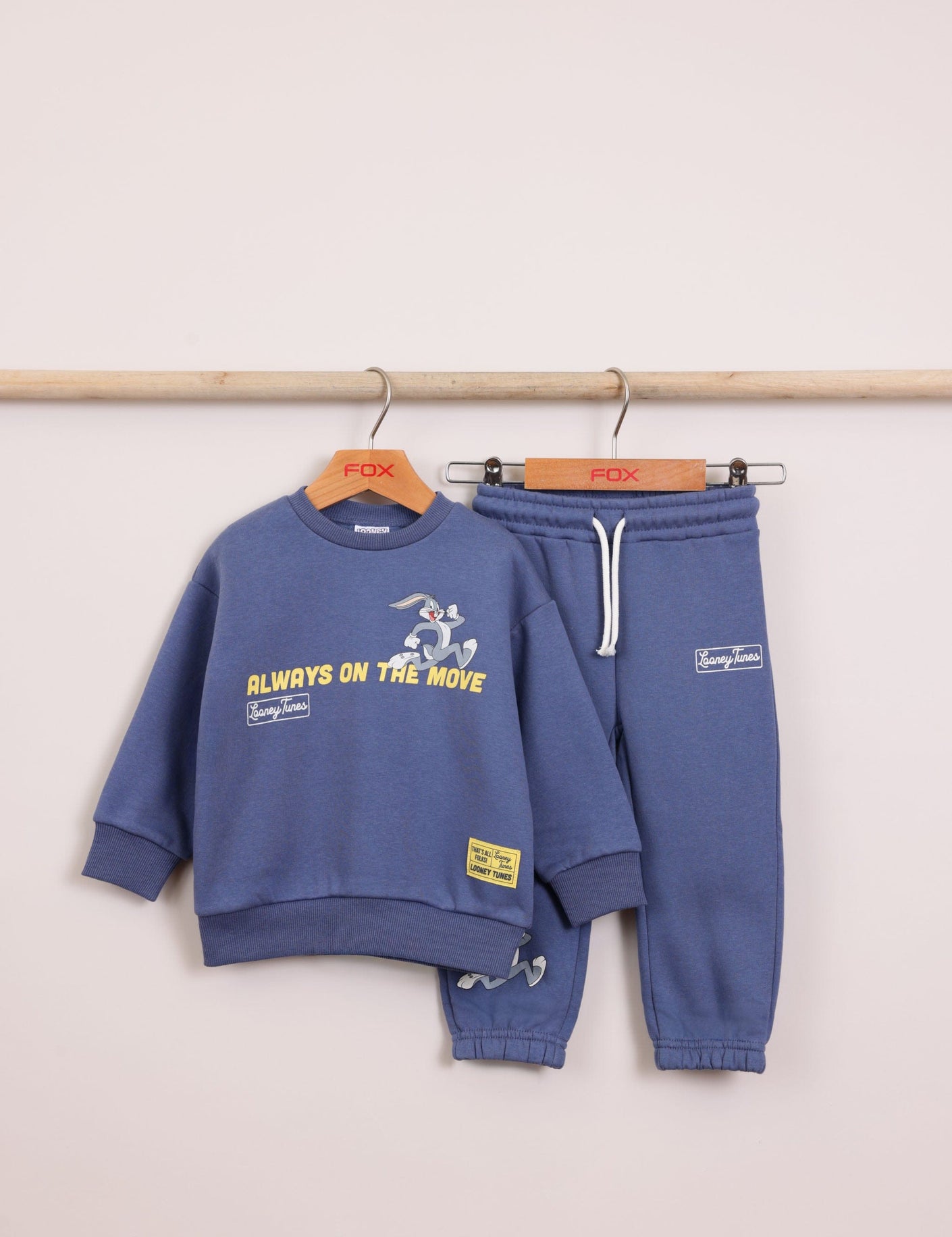 FOX תינוקות בנים פוטרים חליפת פוטר ממותגת לוני טונס חליפת פוטר ממותגת לוני טונס