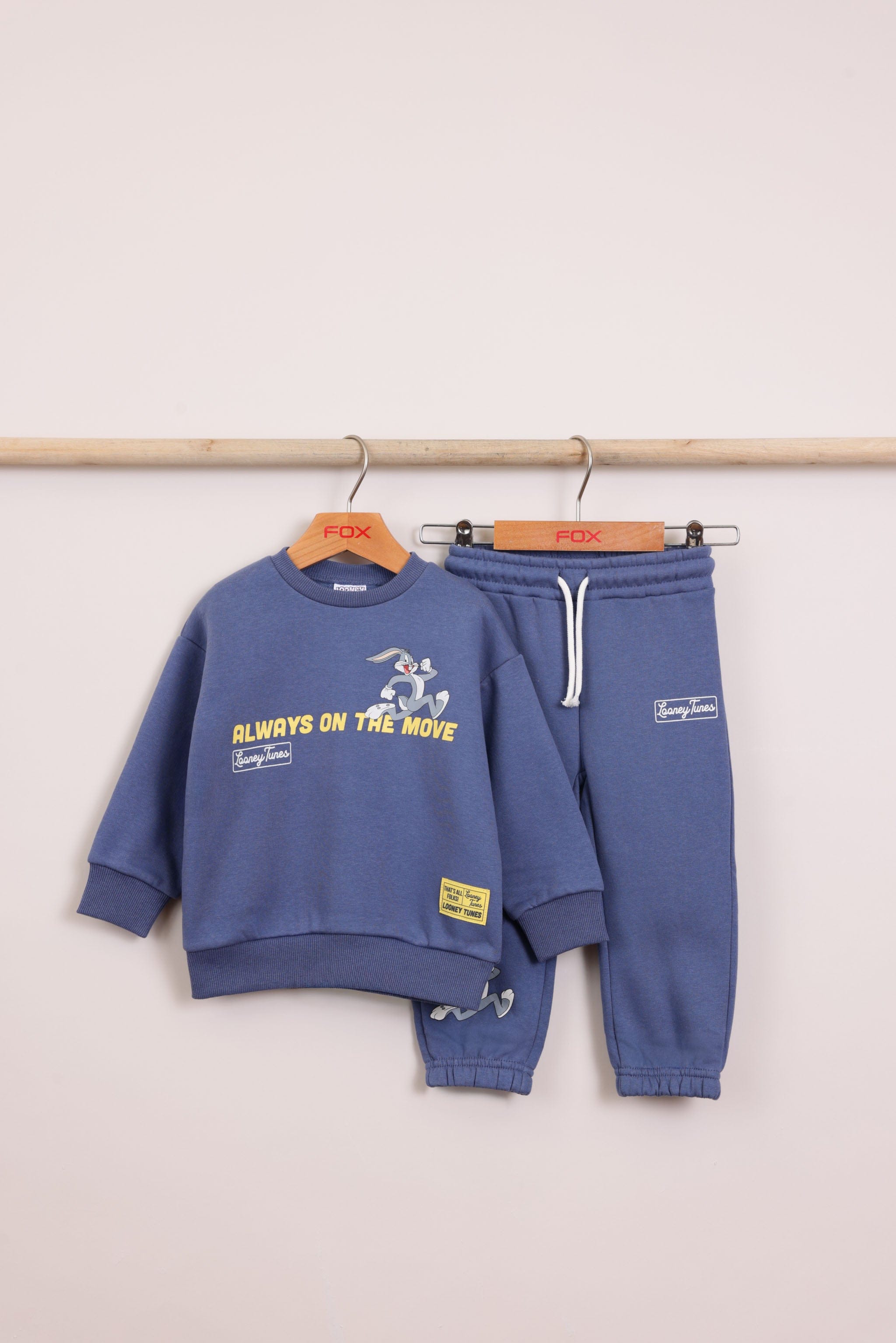 FOX תינוקות בנים פוטרים חליפת פוטר ממותגת לוני טונס חליפת פוטר ממותגת לוני טונס