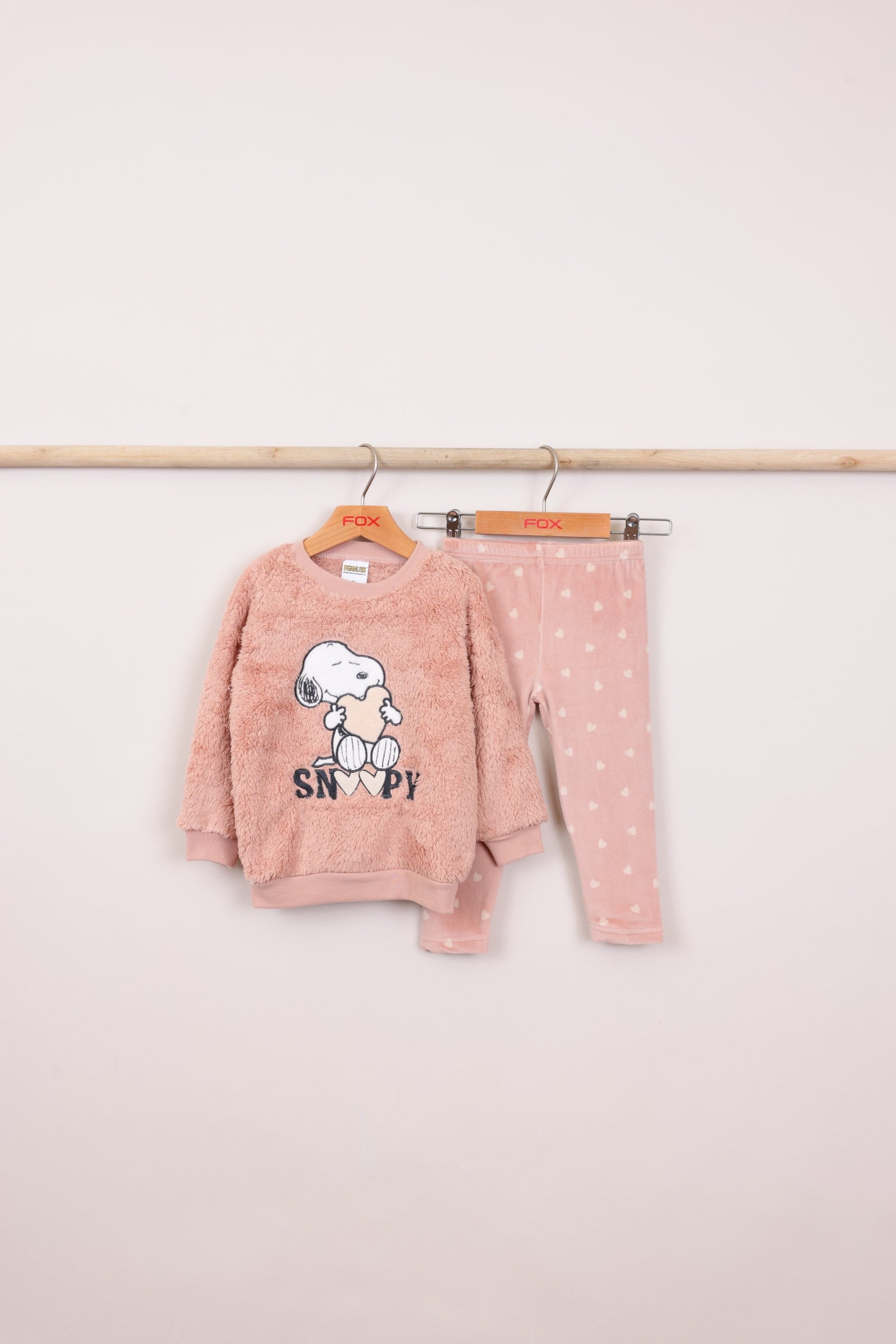 FOX תינוקות בנות אחר פיג'מה פליז ממותגת סנופי פיג'מה פליז ממותגת סנופי
