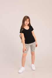 FOX בנות מכנסיים קצרים טייץ עם הדפס טייץ עם הדפס