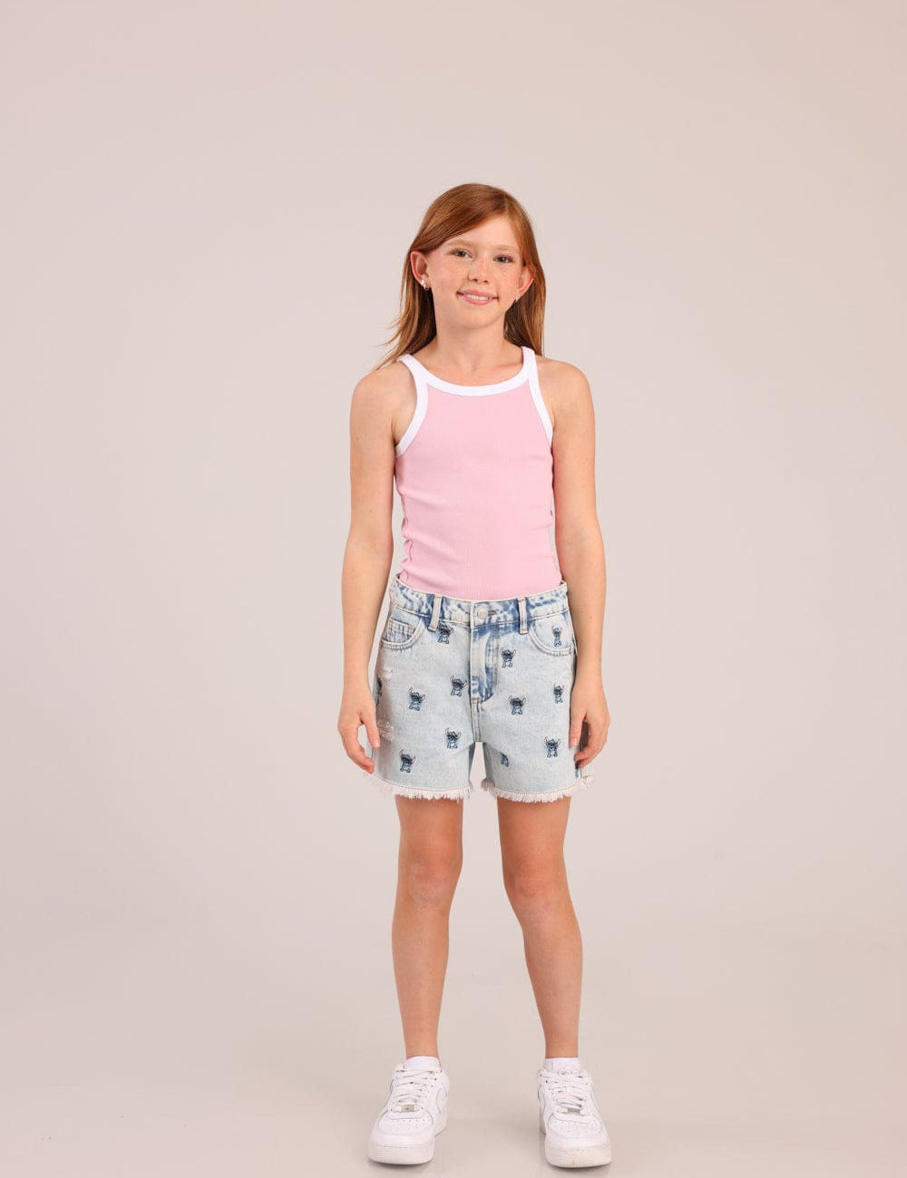 FOX בנות מכנסיים קצרים מכנסי ג'ינס ממותגים סטיץ' דיסני מכנסי ג'ינס ממותגים סטיץ' דיסני