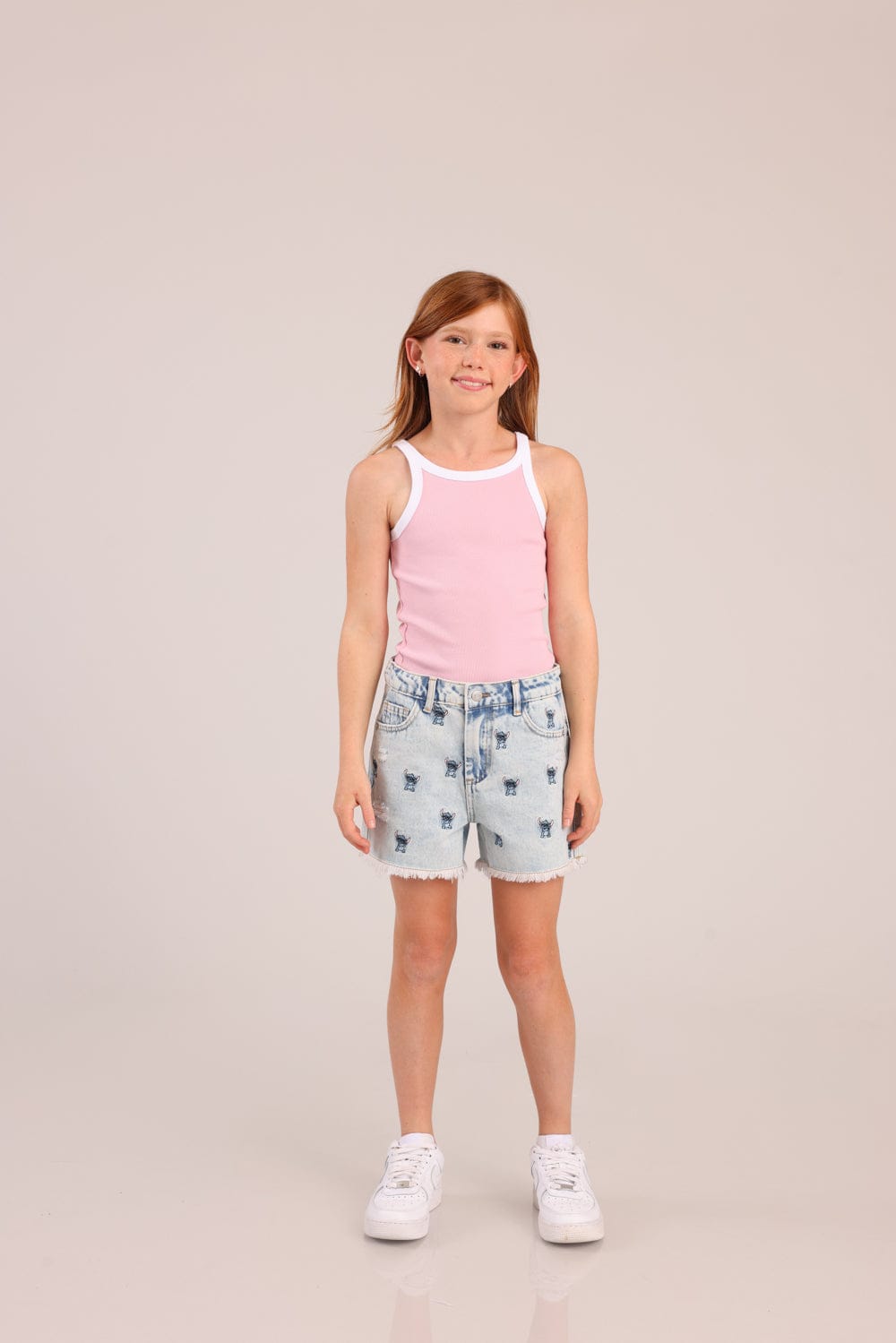 FOX בנות מכנסיים קצרים מכנסי ג'ינס ממותגים סטיץ' דיסני מכנסי ג'ינס ממותגים סטיץ' דיסני