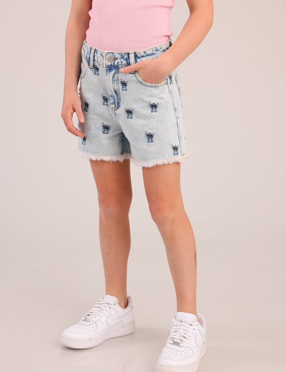 FOX בנות מכנסיים קצרים מכנסי ג'ינס ממותגים סטיץ' דיסני מכנסי ג'ינס ממותגים סטיץ' דיסני