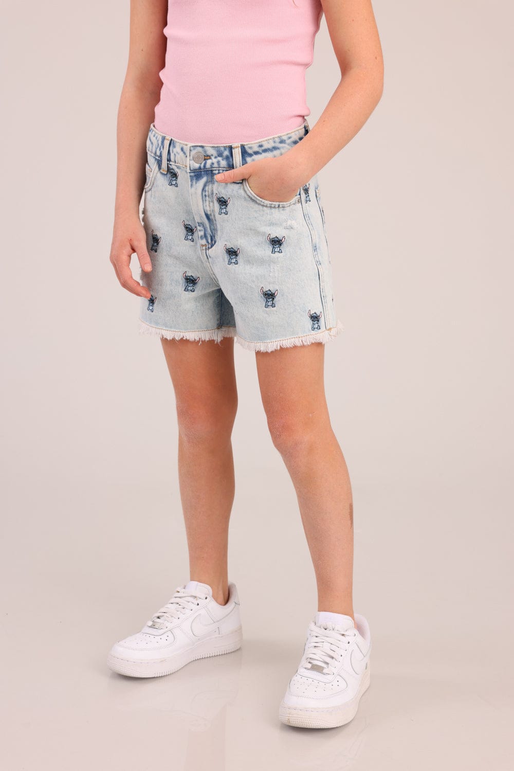 FOX בנות מכנסיים קצרים מכנסי ג'ינס ממותגים סטיץ' דיסני מכנסי ג'ינס ממותגים סטיץ' דיסני