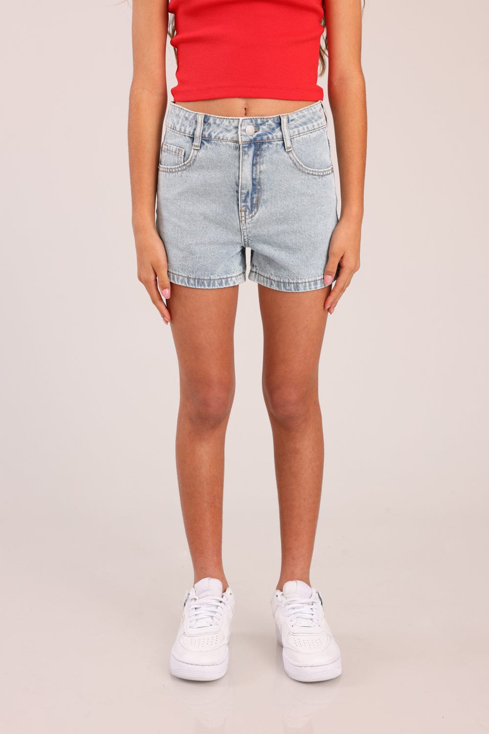 FOX בנות מכנסיים קצרים מכנסי ג'ינס מכנסי ג'ינס