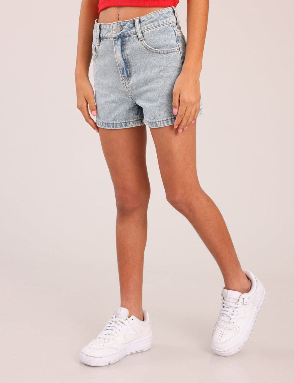 FOX בנות מכנסיים קצרים מכנסי ג'ינס מכנסי ג'ינס