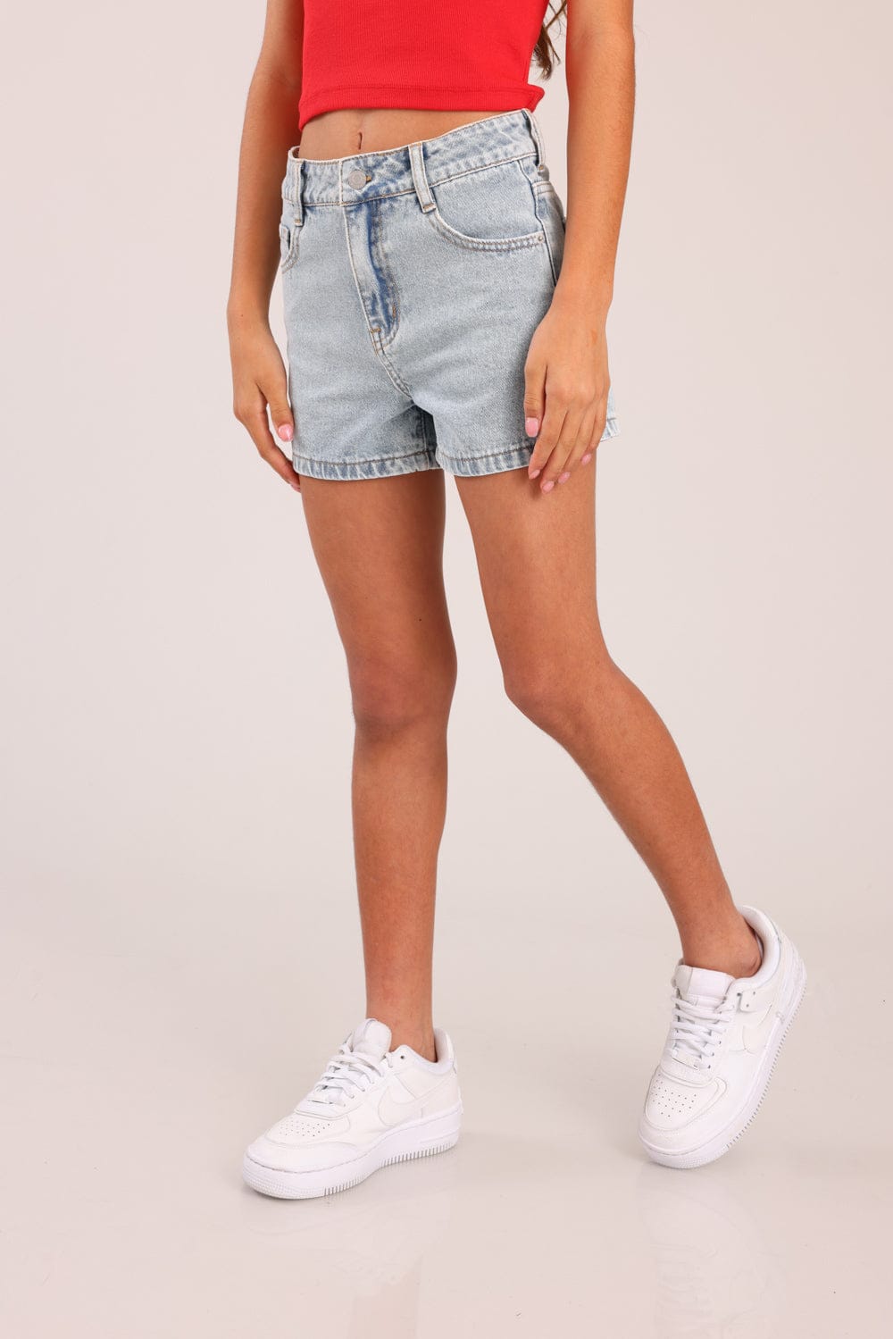 FOX בנות מכנסיים קצרים מכנסי ג'ינס מכנסי ג'ינס