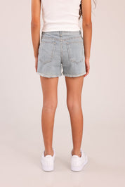 FOX בנות מכנסיים קצרים מכנסי ג'ינס פסים מכנסי ג'ינס פסים