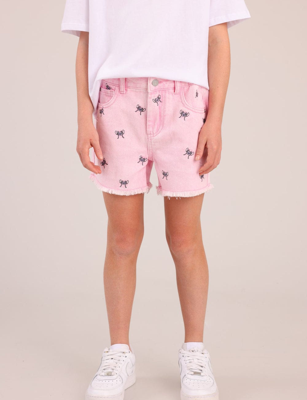 FOX בנות מכנסיים קצרים מכנסי ג'ינס ממותגים סטיץ' דיסני מכנסי ג'ינס ממותגים סטיץ' דיסני