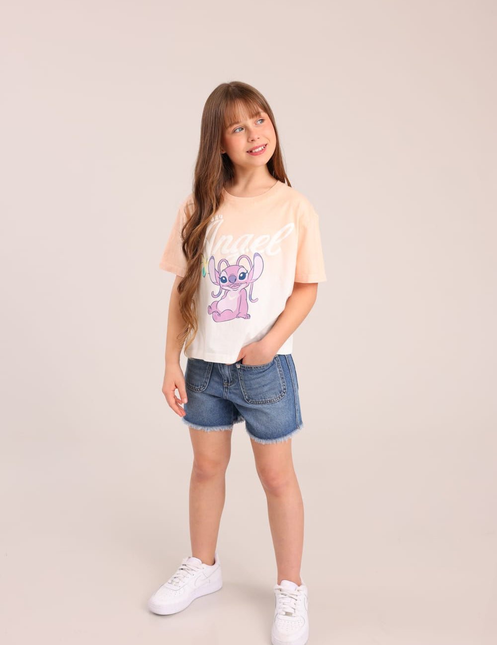 FOX בנות מכנסיים קצרים מכנסי ג'ינס מכנסי ג'ינס