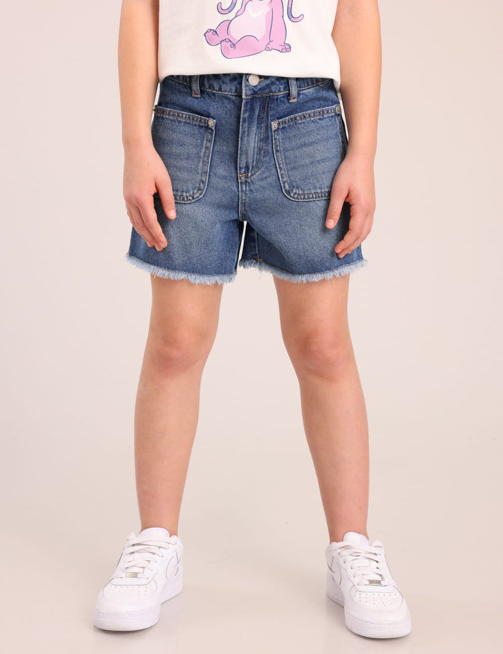 FOX בנות מכנסיים קצרים מכנסי ג'ינס מכנסי ג'ינס