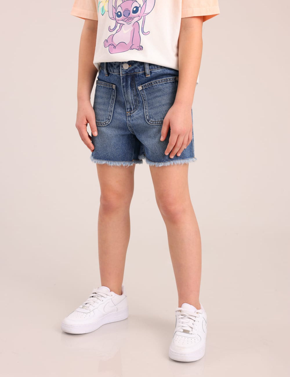 FOX בנות מכנסיים קצרים מכנסי ג'ינס מכנסי ג'ינס