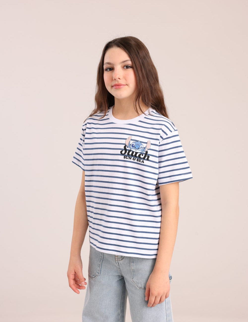 FOX בנות חולצה קצרה חולצה ממותגת סטיץ' דיסני חולצה ממותגת סטיץ' דיסני