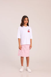 FOX בנות חולצה קצרה חולצה ממותגת הלו קיטי חולצה ממותגת הלו קיטי