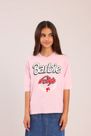 FOX בנות חולצה קצרה חולצה ממותגת ברבי חולצה ממותגת ברבי