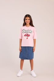 FOX בנות חולצה קצרה חולצה ממותגת ברבי חולצה ממותגת ברבי