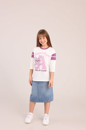 FOX בנות חולצה קצרה חולצה ממותגת סטיץ' דיסני חולצה ממותגת סטיץ' דיסני