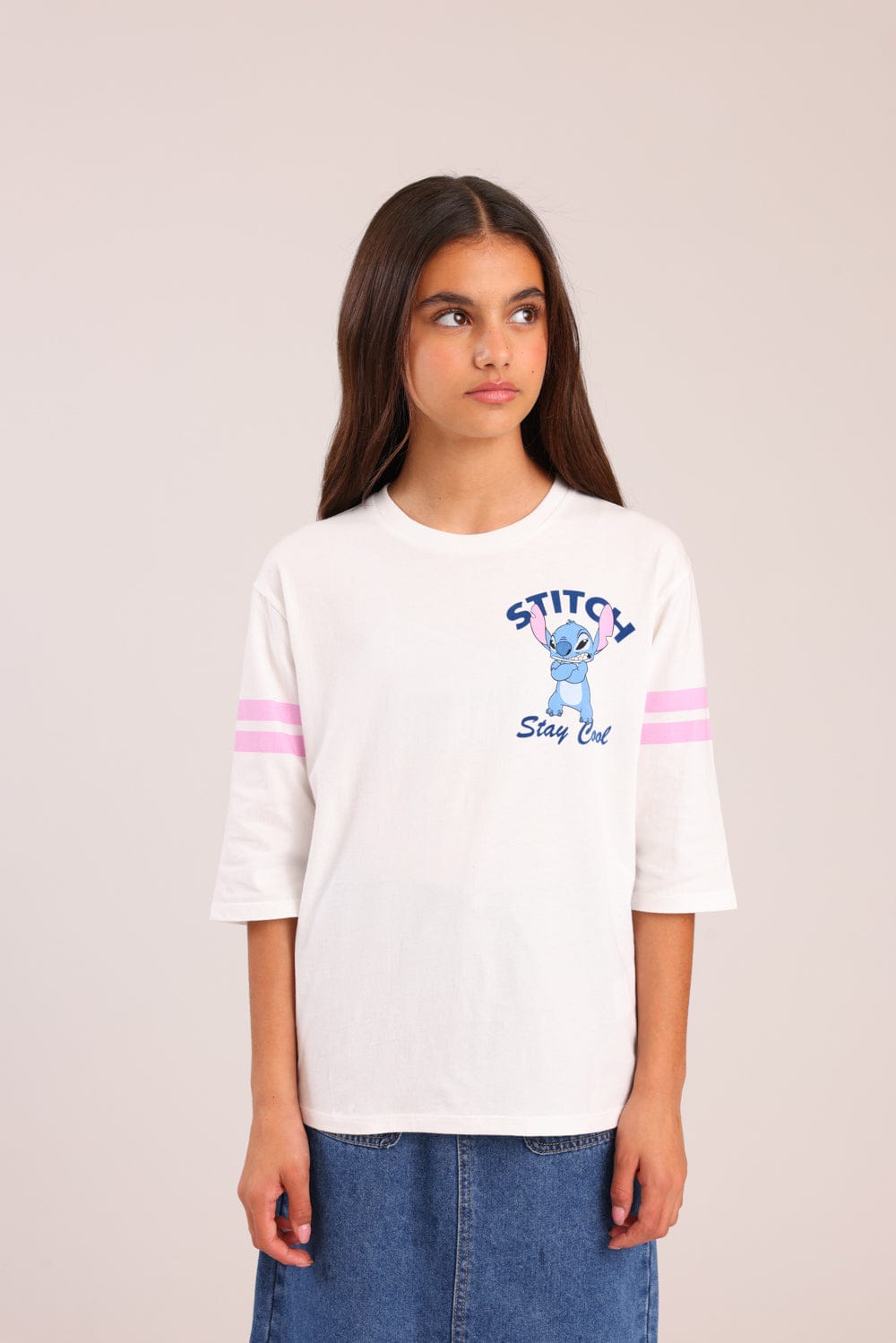 FOX בנות חולצה קצרה חולצה ממותגת דיסני חולצה ממותגת דיסני