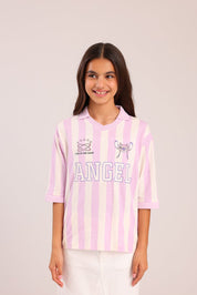 FOX בנות חולצה קצרה חולצה ממותגת סטיץ' דיסני חולצה ממותגת סטיץ' דיסני