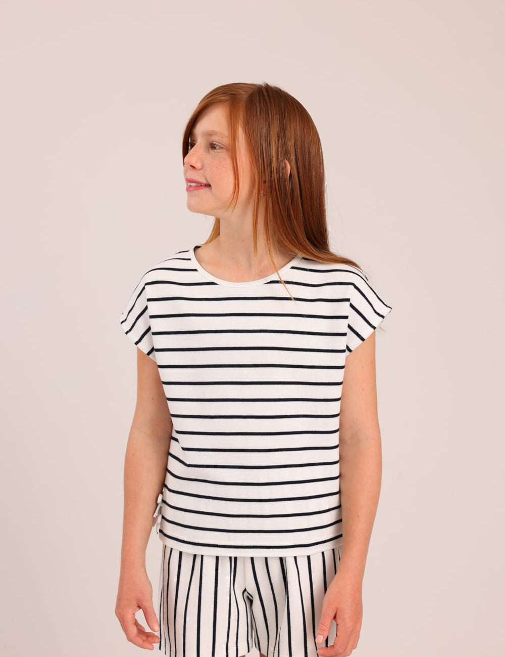 FOX בנות חולצה קצרה חולצה עם פסים חולצה עם פסים