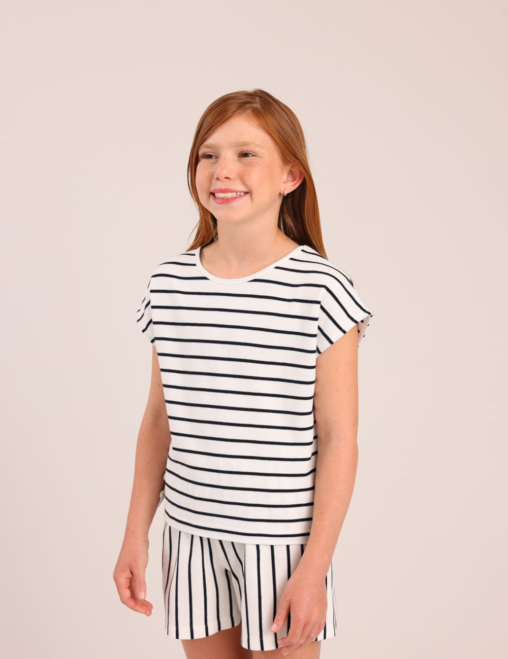 FOX בנות חולצה קצרה חולצה עם פסים חולצה עם פסים